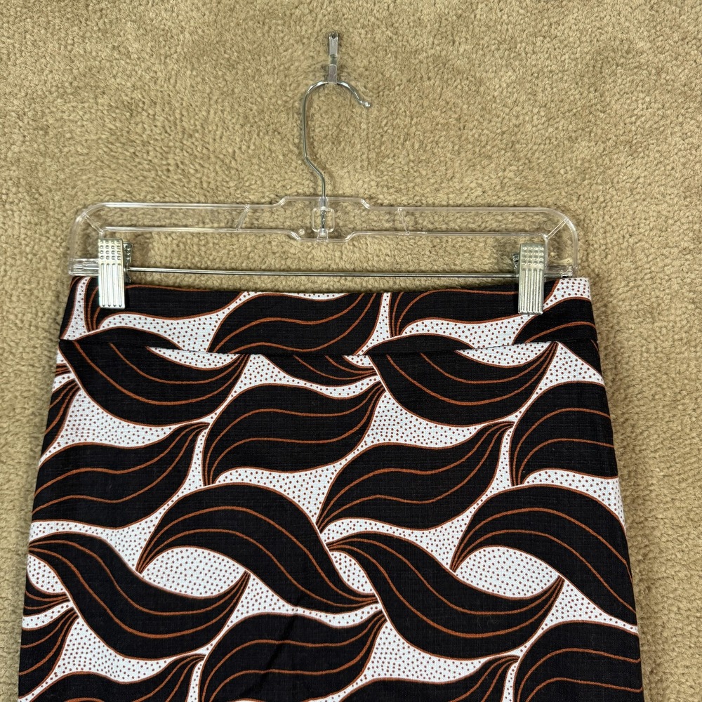 Ann Taylor Skirt Womens 2 Black Geometric Print Pencil Lined Stretch Work Office - Picture 3 of 11